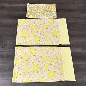Vintage Springmaid Floral Pillowcase Set in Yellow and Cream